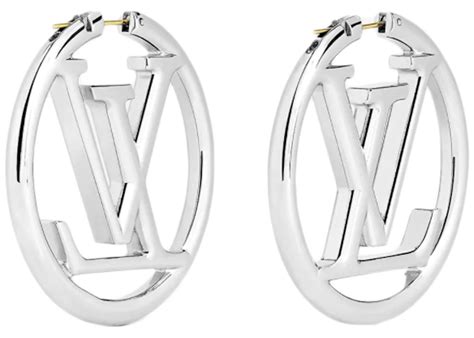 louis vuitton silver hoops|louis vuitton hoop earrings etsy.